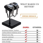 Watch Stand | Watch Display Stand |Premium Leather Natural Marble Base | Watch Display Fits All Watches | watch stand | Watch Holder Organizer for Men