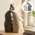 QINJIEJIE Elephant Statue Elephant Figurines Loving Gifts for Women Couples Ivory Wedding Anniversary Modern Ceramic Elephants Sculpture Lucky Elephants Ornament in Love - color: Beige & Grey