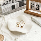 White Wave Ceramic Jewelry Dish Tray, Vanity Ring Dish Ceramic Jewlery Trays Trinket Ring Holder,Room Decor Aesthetic,Decorative Vanity Key Tray for Women (Wave) - style: Wave