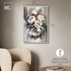 Art Remedy Glass Vase Flowers Canvas Luxury Floral Art, White Frame, 24" x 36" - color: White Frame, size: 37"L x 25"W