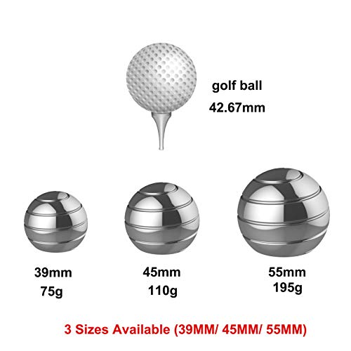 Fidget Toys for Kids, 1.54'' Kinetic Desk Toys, Stocking Stuffers for Kids Teens, Fidget Toys for Adults with Anxiety ADHD EDC (39MM, Silver) - color: Silver