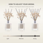 Airkeep Reed Diffuser 3.38 oz (100ml) 2pk, Clean Linen Scented Reed Diffuser Set,Reed Diffuser & Oil Diffuser Sticks, Aromatherapy, Airkeep Reed Diffuser Set Box 2-Clean Linen - size: Real Flower/3.38Ounce/2pack