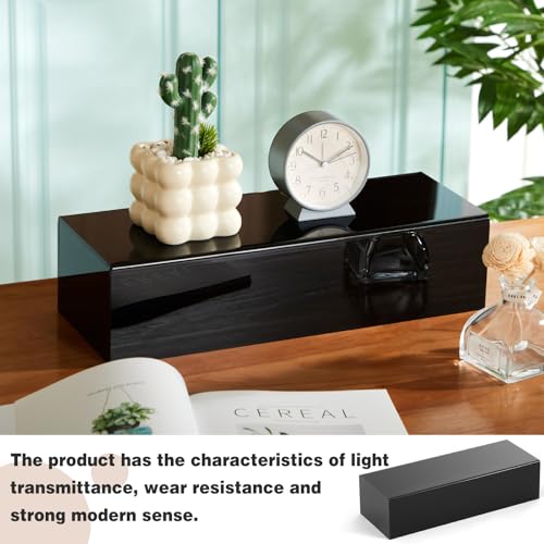 Chunful Black Acrylic Display Box Riser Trophy Base Acrylic Pedestal Stand Block Versatile Trophy Diorama Base and Storage for Photography Props Home Office Decor Showing(16" L X 6" W X 4" H) - size: 16" W X 6" D X 4" H