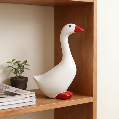Desk Goose Decor Figurine Cute Resin Goose Statue for Home Decor, Perfect Housewarming Gifts New Home, Gifts for Women, Coworker Gifts, Office Desk Decorations - color: Desk Goose 7 Inch-b