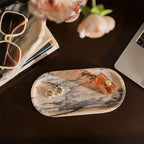 Natural Marble Cloud Shape Jewelry Tray, Key Tray for Entryway Table, Jewelry Dish Trinket Tray for Home Décor, Ring Holder for Women Gift, DAEBFC (10"(25cm) X 5"(12.5cm)) - size: 10"(25cm) X 5"(12.5cm)