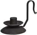 CWI Gifts Iron Taper Candle Holder with Curved Handle, 3.75", Distressed Black