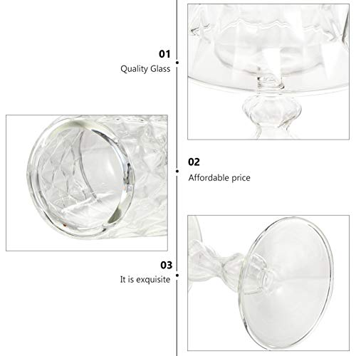 Uonlytech Glass Candlestick 7.48In Decorative Candle Holder for Home Bedroom Office Table Lighting Elegant Household Candle Stand