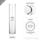 WGV Cylinder Vase, Diameter 5", Height 24", Clear Glass Floral Planter Container, Tall Centerpiece Arrangement for Wedding Party Event Home Office Decor, 1 Piece - size: 5"x24"H CL