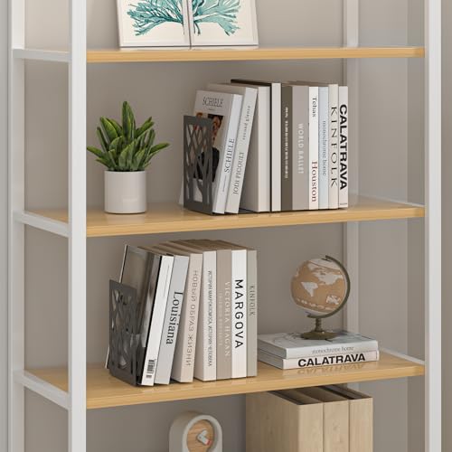 Bookends 4 Pieces, Tree Design Modern Metal Bookends for Shelves, Black Tree Book Ends Decorative Book Organizer for Desk, Decorative Shelve Book Stopper for Home Office - color: Black 4 Pieces