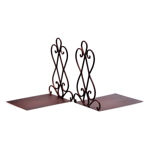 Artkingdome Book Ends Luxury Bookends, Retro Organizer Stand, Desk Holder Racks, School Heavy Liberary Bookshelf Decorative Bookend 1pair w/Padding Gift - color: Brown