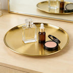 SHEUTSAN Round Serving Tray, 12 Inch, Gold, Set of 10