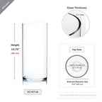 WGV Cylinder Vase, Width 7", Height 16", Clear Wide Large Diameter Flower Glassware, Floral Container, Planter Terrarium for Wedding Party Event, Home Accent Decor, 1 Piece - size: 7"x16"H