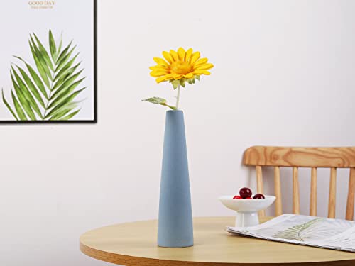 Ceramic Vase, Modern Home Decor Ceramic Vases, Frosted Porcelain vase, Grey Minimalist vases,Living Room Decoration，Ideal Shelf, Best Decoration. (Blue) - color: Sj White