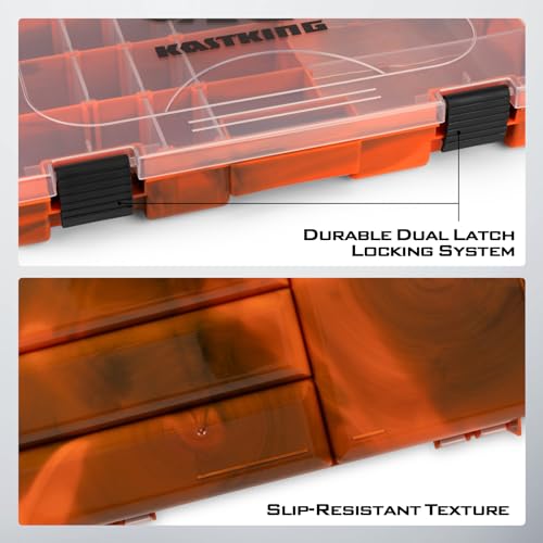 KastKing Tackle Boxes, Plastic Box, Plastic Storage Organizer Box with Removable Dividers - Fishing Tackle Storage - Box Organizer - 2 Packs /4 Packs Tackle Trays - Parts Box - color: Orange Camouflage, size: 3600(4Pack)