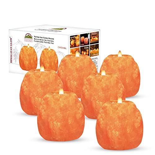 Himalayan Glow Candle Holders, Himalayan Salt Tea Light Candle Holders - 6 Pack - size: Pack of 6s