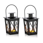 2 Pcs Tealight Lanterns Hanging Candle Holder, Metal Mini Decorative Led Tea Light Candleholder Decoration for Birthday Parties Wedding Centerpiece Relaxing Spa Setting (Black, 2 Pcs) - size: 2 Pcs