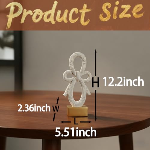 12" Modern Abstract Bowknot Decorative Sculpture, Knot Sculptures,Home Decor,Coffee Table Statues,Shelf Top Decor Aesthetics,Dining Living Room Desk Decor - color: 12.2"grey