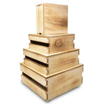 Gift Boutique 4 Pcs Wooden Buffet Risers, Rustic Wood Cake & Dessert Display Stands, Square Food Risers for Buffet Table, Appetizers & Cupcakes, Wedding, Party & Event Décor (4 Sizes)