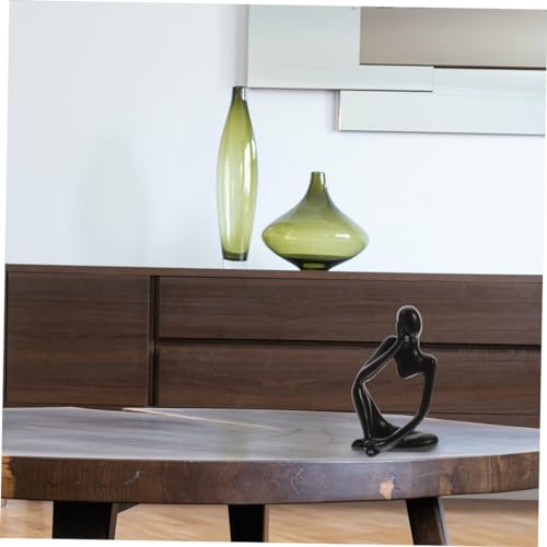 Unomor 3pcs Abstract Thinker Statue Set Modern Resin Sculpture for Office and Home Decor Decorative Figurines for Living Room and Bookshelf Accents