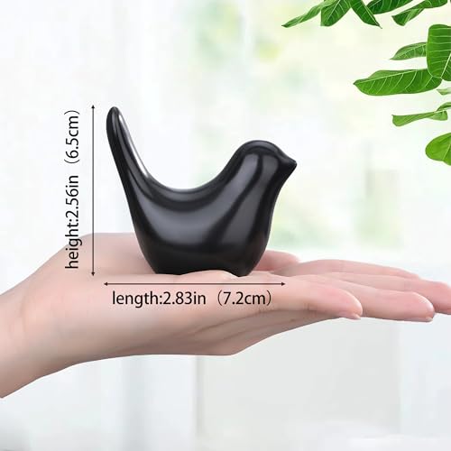 Small Birds Figurine Black and White Home Decor Modern Style Bird Statues Decorative Ornaments for Living Room, Bedroom, Office Desktop, Cabinets, Knick Knacks(Black White Birds 2Pcs) - color: Black and White