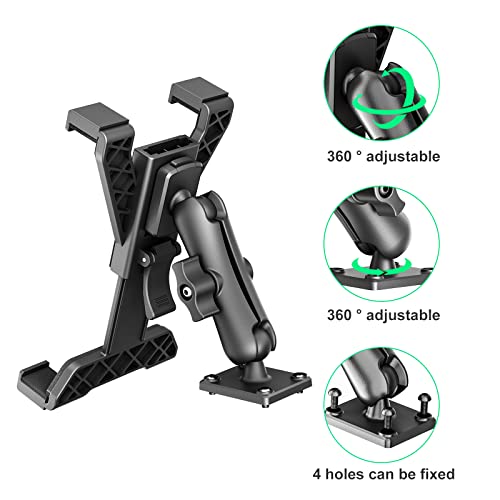 OHLPRO Heavy Duty Drill Base Tablet Holder for Trucks & Boats – Permanent Dashboard Mount for 7-11’’ iPad mini/Air/Pro – Anti-Shake Vibration-Free Navigation Mount for Wall, Desk, Commercial Vehicles - size: 1-Stage Arm