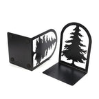 YXQ Book Ends for Shelves Decorative,Tree Metal Bookend Supports for Home Office School Heavy Books, Set of 3 Black Book Holders for Shelf Unique Decoration Book Stoppers