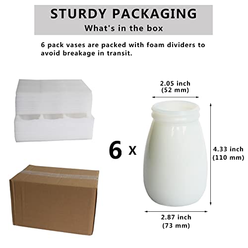 YANLING 6 Pack White Vase for Decor Ceramic Vase for Flowers, Small Bud Vases for Home Decor White Flower Vase, Boho Vases Dried Flowers Vases - color: White-d, size: 6 Pack-Small
