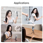 ULANZI MA30 Magnetic Phone Tripod Stand for iPhone - Aluminium Maglock Smartphone Mini Tripod Pocket Cell Phone Stand Strong Magnet Quick Mount Compatible with iPhone 17 16 15 14 13 12 Series, Black - color: Black