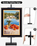Rofio Adjustable Tabletop Easel Stand, Picture Easel Stand up to 17” H, Metal Picture Frame Holder for Artwork, Photo, Signs & Certificates (Black) - color: Black