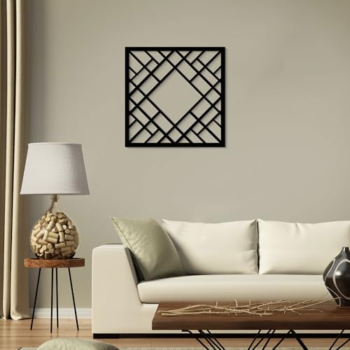GlintHome Black Metal Wall Art - Minimalist 3D Textured Abstract Sculptures Wall Art for Bedroom Living Room Garden Office Bathroom Home Decor - color: Black-002, size: Small