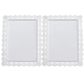 2Pcs Rectangle Iron Cupcake Serving Tray Fruit Dessert Plates for Party Anniversary Wedding Christmas Baby Shower (White) - color: White