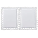 2Pcs Rectangle Iron Cupcake Serving Tray Fruit Dessert Plates for Party Anniversary Wedding Christmas Baby Shower (White) - color: White