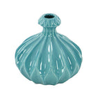 Deco 79 Ceramic Decorative Vase Centerpiece Vases with Varying Patterns, set of 3 Flower Vases for Home Decoration 6" x 6" x 6", Blue