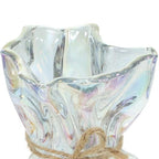 Abstract Irregular Glass Vase Decorative Floral Planter Artistic Home Décor Accent for Living Room and Office Display