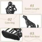 Sziqiqi Anniversary Iron Gifts for Her - Couple Love Sculpture Anniversary Iron Gift for Couple Girlfriend Wife Him Black Statue Metal Figurines for Home Decor Wedding Christmas Birthday Gifts - style: Couple & Dog
