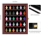VERANI Minifigures Miniature Display Case Collectibles Display Box Wall Mount Figure Display Curio Cabinet with Lockable Anti Dust Door for Small Objects Lockable Removable Shelves - Small Mahogany - size: Small Mahogany