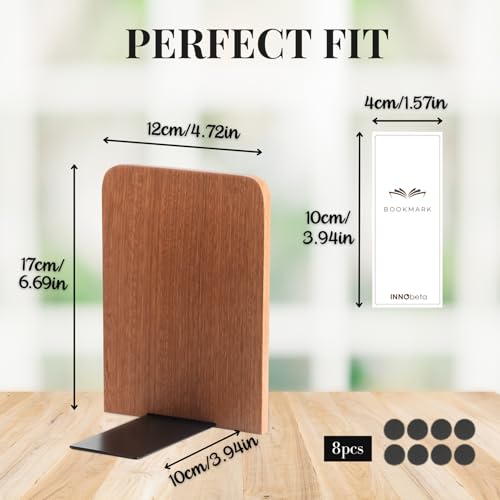 Owl Gifts for Women Men, Owl Bookends, Heavy Duty Wooden Book Ends for Shelves Decorative(1 Pair, 4.72x6.69 Inches)