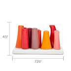 Chive - Pooley 2, Ceramic Flower Vase, 8-Tube Shape (Pumpkin) - color: Pumpkin