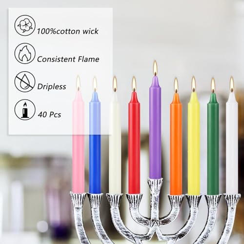 40 Pack Assorted Color Spell Chime Candles, 4 Inch Mini Taper Candles for Home Decor Kitchen Decor Wedding Decoration-10 Colours,Great for Casting Chimes, Rituals，Christmas Candles - color: 40 PC Multi-Colored