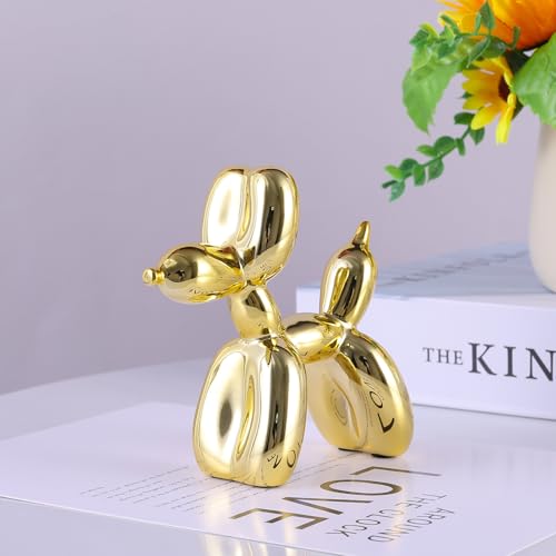 Gold Balloon Dog Decor,Gold Room Decors,Balloon Animal Preppy Room Shelf Decor,Cute Statue Home Decors,Bedroom Modern Sculpture Desk Decoration,Golden Decorations Figurines - color: Gold, size: 3.9*3.9*1.5inch
