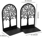 Tree Bookends Metal Nonskid Bookends Heavy Duty Bookshelves Organizer Office Bookend for Shelves, Book Ends for Heavy Books (Tree Life A,1 Pair) - color: Tree Life A,1 Pair