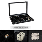Wudygirl Jewelry Organizer 40 Grid Earring Holder Organizer with Clear Lid Jewelry Box for Rings Earrings Bracelets Storage Display Case for Women - style: 40 Grid Tray