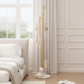 Gold Coat Rack Freestanding, Metal Coat Tree with Marble Base, Coat Rack Stand with 8 Hooks, Entryway Coat Stand for Hanging Clothes, Hats, Bags - size: 67in-bra