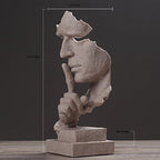 Creative Abstract The Thinker Statue Sandstone Face & Hand Statues and Sculptures Home & Office Desk Decoration (Sand Silence)