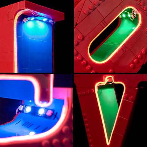 BrickBling LED Light Compatible with Lego Art Love Sculpture, Creative Lighting Kit Compatible with Lego 31214 - Gift Ideas for Valentine's Day - No Model