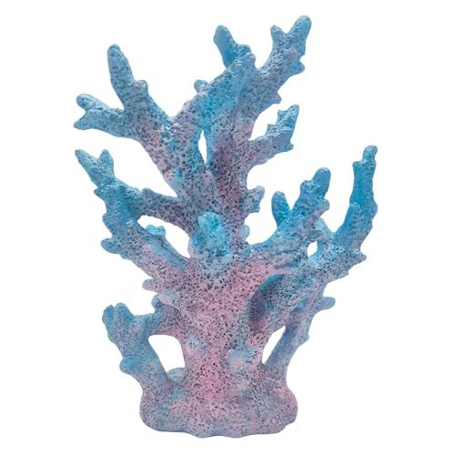 Etlemonde Beach Coastal Decor Coral Reef Home Decor Coral Statue Sculpture Home,Desk,Bathroom,Desktop Shelf Statue,Marine Themed Gifts (Gradient Cyan Coral) - color: Gradient Cyan Coral