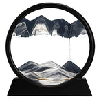 rysnwsu 3D Dynamic Sand Art Liquid Motion, Moving Sand Art Picture Round Glass 3D Deep Sea Sandscape in Motion Display Flowing Sand Painting Relaxing Desk Toys (Black, 12'') - color: Black, size: 12''