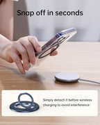 SYNCWIRE Magnetic Phone Ring Holder for MagSafe, 360° Rotation Cell Phone Grip Stand Finger Ring Kickstand Two-Sided Magnet Compatible with iPhone 17 Pro Max 16 15 14 13 12 MagSafe Accessories - color: Single Ring-1PCS-Titanium Blue