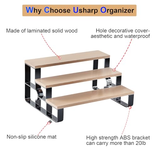 Cologne Organizer for Men,3 Tier Perfume Stand for Dresser,Makeup Organizer for Vanity,Display Riser Stand,Wooden Bathroom Countertop Stand for Bedroom,Dressing(Brown, 3 Tiers-Width=11.2") - color: Brown, size: 3 Tiers-width=11.2"