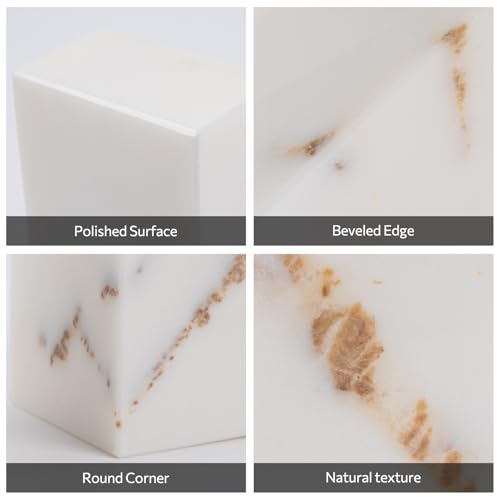 Luxury Marble Bookends for Shelves, 11LB Heavy Duty Marble Book Ends for Heavy Books, Stone Bookends Decorative, Polished, Calacatta Gold Triangular, Set of 2 - color: Calacatta Gold, size: 3.9×3×6 Inch